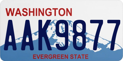 WA license plate AAK9877