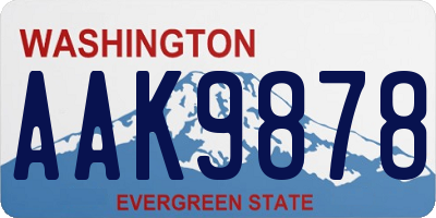 WA license plate AAK9878