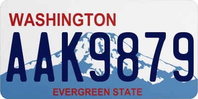 WA license plate AAK9879