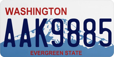 WA license plate AAK9885