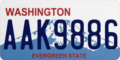 WA license plate AAK9886