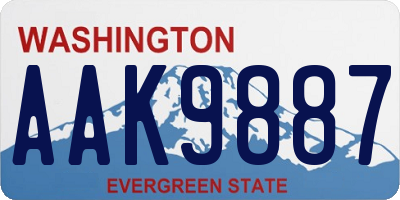 WA license plate AAK9887