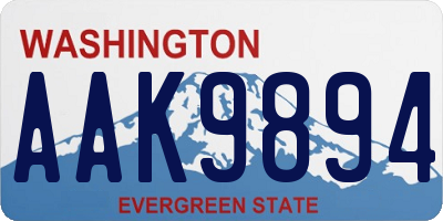WA license plate AAK9894