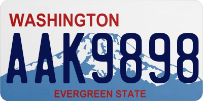 WA license plate AAK9898