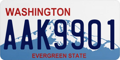 WA license plate AAK9901