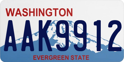 WA license plate AAK9912