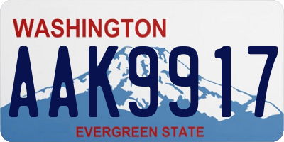 WA license plate AAK9917
