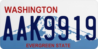 WA license plate AAK9919