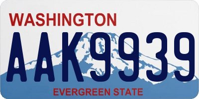 WA license plate AAK9939