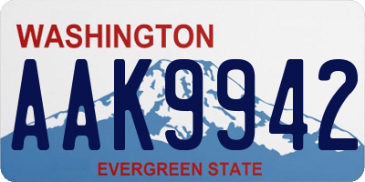 WA license plate AAK9942