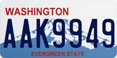 WA license plate AAK9949
