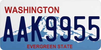 WA license plate AAK9955