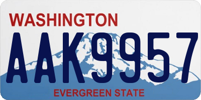 WA license plate AAK9957