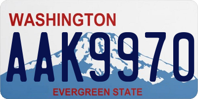 WA license plate AAK9970