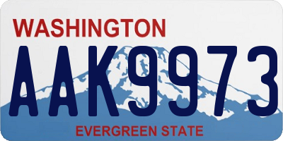 WA license plate AAK9973