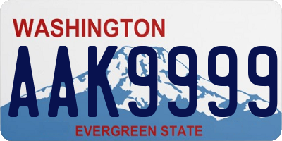 WA license plate AAK9999