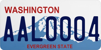 WA license plate AAL0004