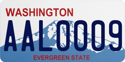WA license plate AAL0009