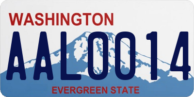 WA license plate AAL0014