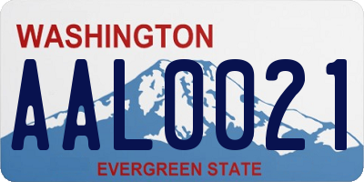 WA license plate AAL0021