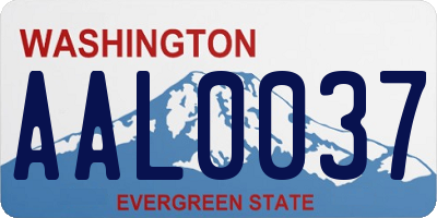 WA license plate AAL0037