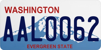 WA license plate AAL0062