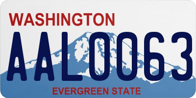 WA license plate AAL0063