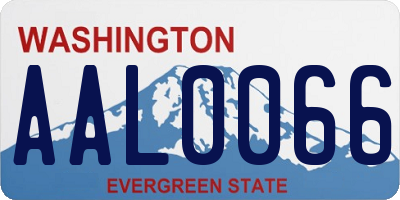 WA license plate AAL0066