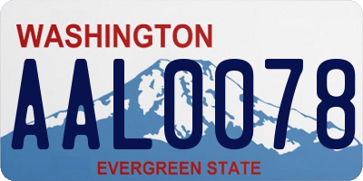 WA license plate AAL0078