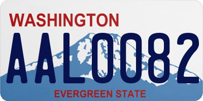 WA license plate AAL0082