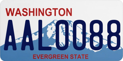 WA license plate AAL0088