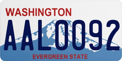 WA license plate AAL0092
