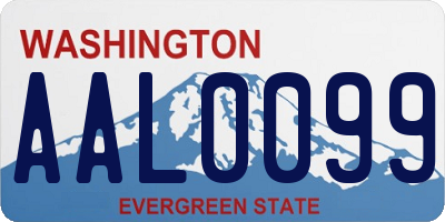 WA license plate AAL0099