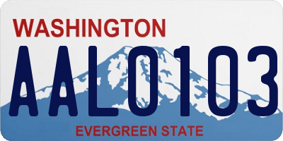 WA license plate AAL0103