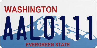 WA license plate AAL0111