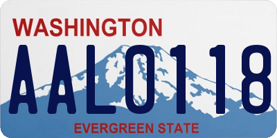 WA license plate AAL0118