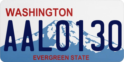WA license plate AAL0130