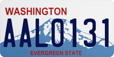 WA license plate AAL0131