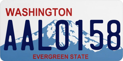 WA license plate AAL0158