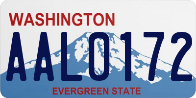 WA license plate AAL0172
