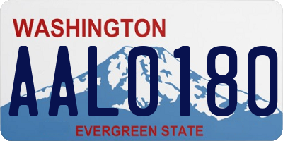 WA license plate AAL0180