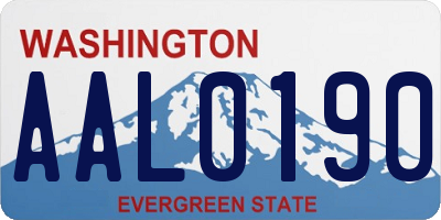 WA license plate AAL0190
