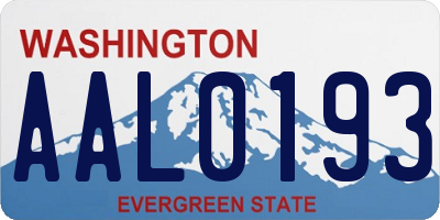 WA license plate AAL0193