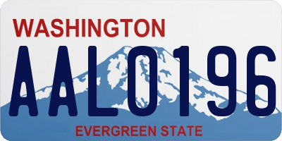 WA license plate AAL0196
