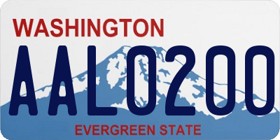 WA license plate AAL0200