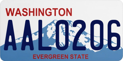 WA license plate AAL0206