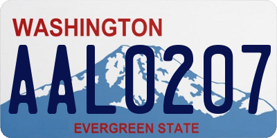 WA license plate AAL0207