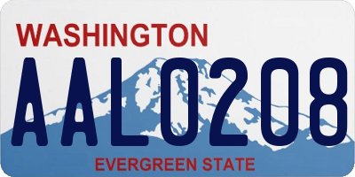 WA license plate AAL0208