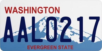 WA license plate AAL0217