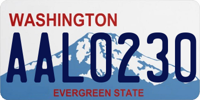 WA license plate AAL0230